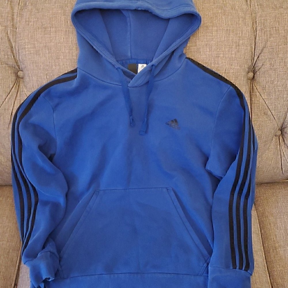 Adidas Hoodie Sweatshirt 3 stripes Pullover size Large